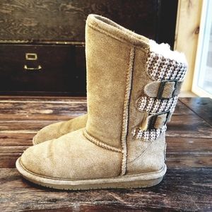 Bearpaw Boshie Boots chestnut sz 2 girls